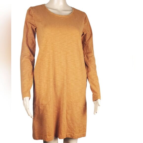 Duluth Trading Company Clay Heathered Brown T-Shirt Dress - Picture 2 of 6